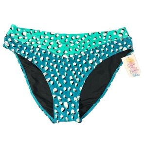 NWT Vibrant Teal and Green Bikini with Playful Patterns
